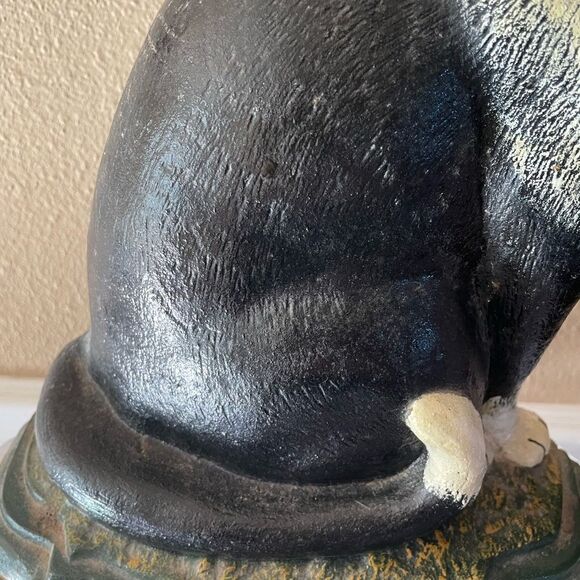 Cast Iron Black and White Cat Door Stopper Large Heavy Vintage Gorgeous! - Picture 6 of 15